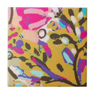 Rosa Boho Blommigt I Kakelplatta