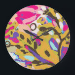 Rosa Boho Blommigt I Stor Klocka<br><div class="desc">Rosa Boho Blommigt I av Karen Fält</div>