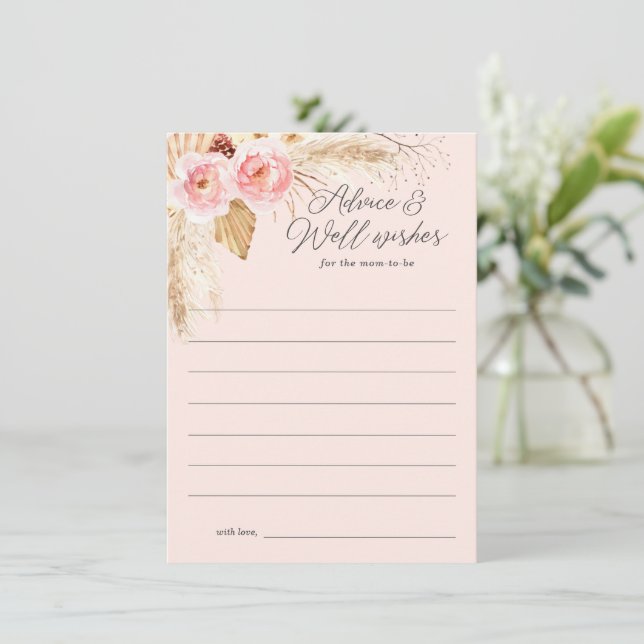 Rosa boho blommigt pampas, råd till mamma som ska (Stående Fram)