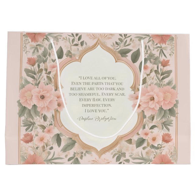 Rosa Boho Blommigt Romantic Quote (Baksidan)