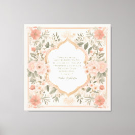 Rosa Boho Blommigt Romantic Quote Canvastryck