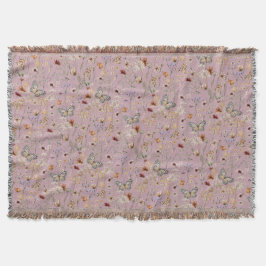 Rosa Boho Blommigt Throw Blanket Filt