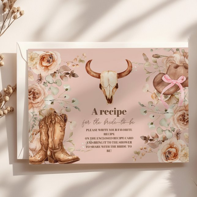 Rosa Boho Blommigt Western Möhippa Tilläggskort (Skapare uppladdad)