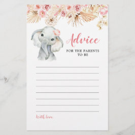 Rosa Boho Elephant Girl Baby Shower Adapter