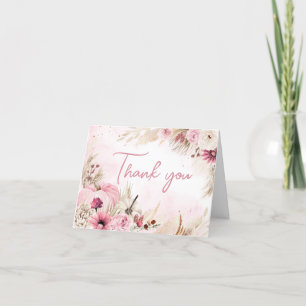 Rosa Boho Fall Pumpkin Baby Shower Tack Kort