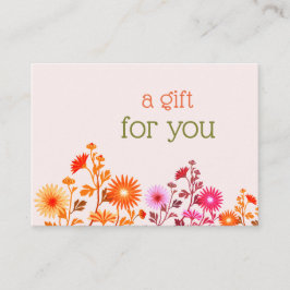 Rosa Boho Land Blommigt Affärskort Visitkort