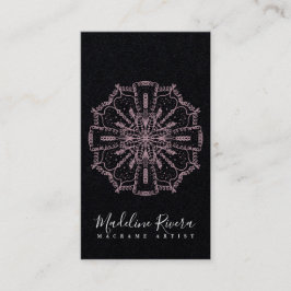 Rosa Boho Mandala Yoga Macrame Namn Kort