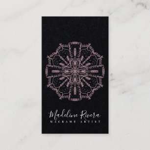 Rosa Boho Mandala Yoga Macrame Namn Kort