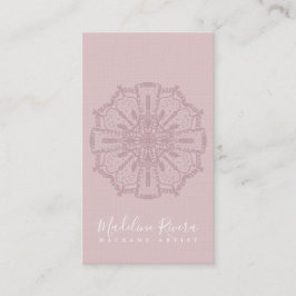 Rosa Boho Mandala Yoga Macrame Visitenkort Visitkort