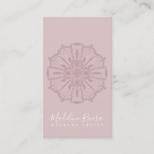 Rosa Boho Mandala Yoga Macrame Visitenkort Visitkort