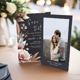 Rosa Boho Peony Garden Dusty Ro Bröllop Spara Datumet