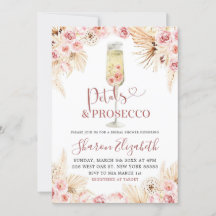 Rosa Boho Petals och Prosecco Möhippa Tema