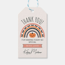 Rosa Boho Rainbow Halloween Baby Shower Tack Presentetikett