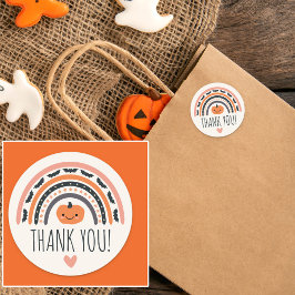 Rosa Boho Rainbow Halloween Baby Shower Tack Runt Klistermärke
