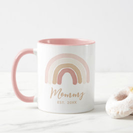 Rosa Boho Rainbow Mamma Etablerad Mors dag Mugg