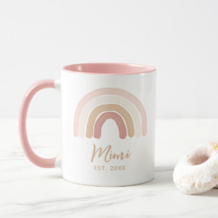 Rosa Boho Rainbow Mimi Etablerad Mors dag Mugg