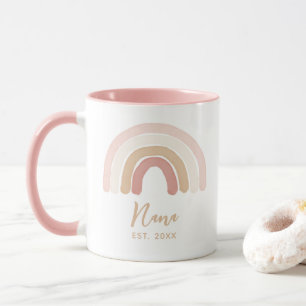 Rosa Boho Rainbow Nana, Etablerad Mors dag Mugg