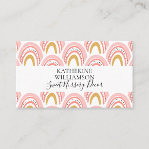 Rosa Boho Rainbow Visitkort