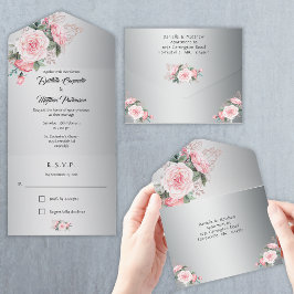 Rosa Boho Ro och Metallic Silver Bröllop