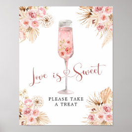 Rosa Boho Ro Soiree Kärlek är ett svalt tecken Poster
