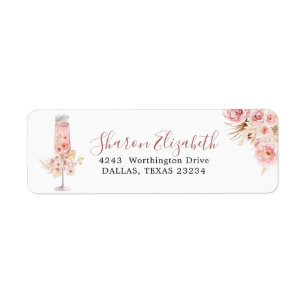 Rosa Boho Ro Soiree Möhippa Address Label Returadress Etikett