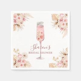 Rosa Boho Rose Soiree Bröllopsdusch Pappersservett