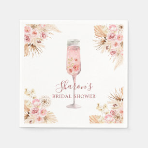 Rosa Boho Rose Soiree Bröllopsdusch Pappersservett