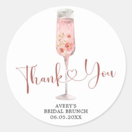 Rosa Boho Rose Soiree Tack Sticker Runt Klistermärke