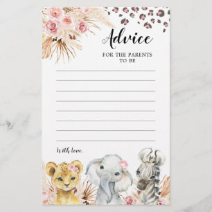 Rosa Boho Safari Party Animals Advice for Parants