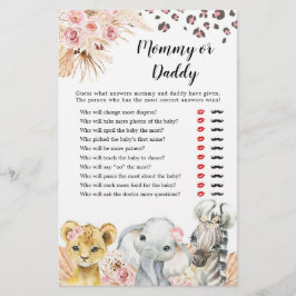 Rosa Boho Safari Party Animals Girl Mamma eller pa