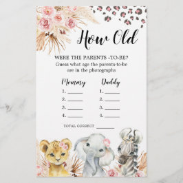 Rosa Boho Safari Party Animals Hur gamla föräldrar