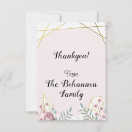 Rosa Boho Stil Tack Kort