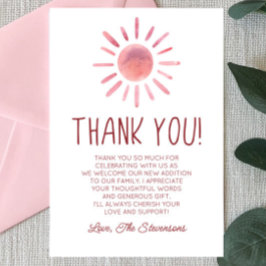 Rosa Boho Sunshine Baby Shower Tack Kort