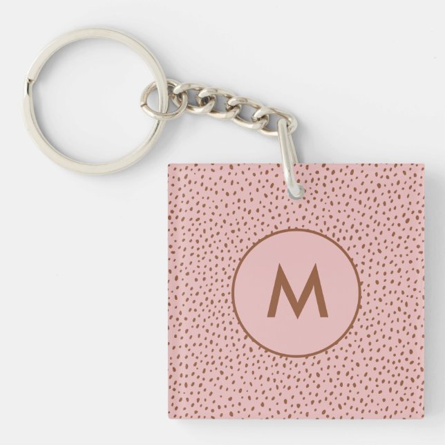 Rosa & Boho Terracotta Brown Dots Monogram (Framsidan)