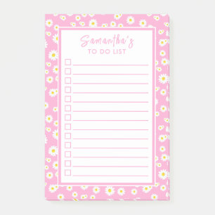 Rosa Boho Vår Daisy att göra lista Post-it Block