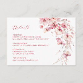 Rosa Boho Vildblommor Detaljer Tilläggskort