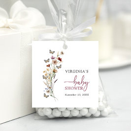 Rosa Boho WildblomBaby Shower Gåvor Etiketter