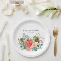 Rosa Boho WildblomWatercolor Bouquet Bröllop