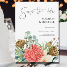 Rosa Boho WildblomWatercolor Bouquet Bröllop