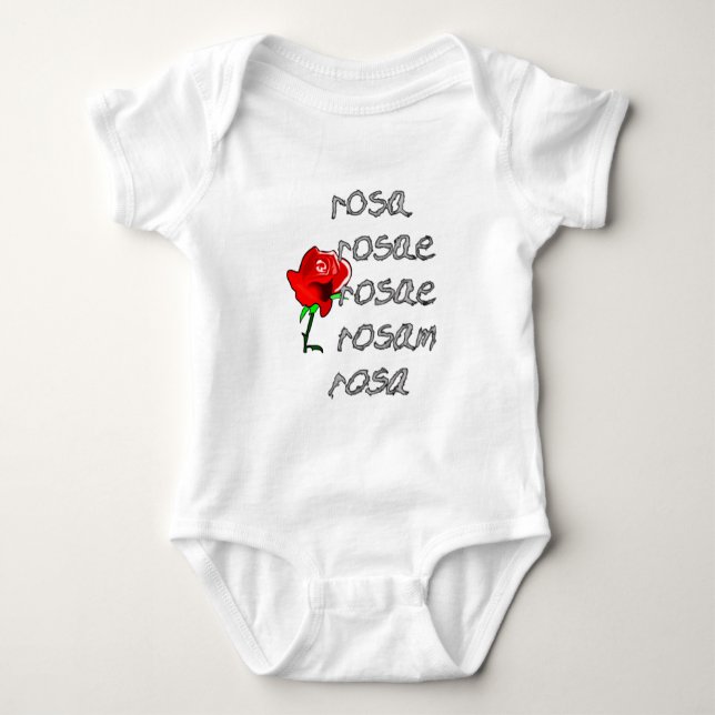 Rosa böjning Latein för rosa Deklination latin Tee (Framsida)