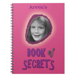 Rosa Bok i Secrets med Anpassningsbar Photo och Na Anteckningsbok