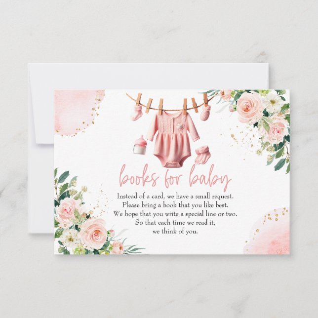 Rosa Bokar för baby-kort (Framsida)