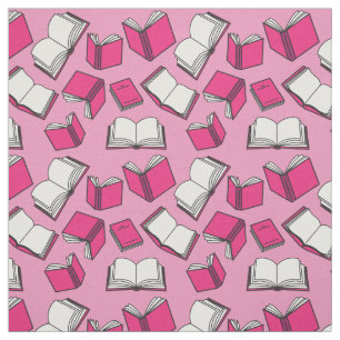 Rosa Bokar Mönster Cute Bok Reader Mönster Tyg