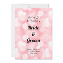 Rosa Bokeh Fairy Ljus bröllopsinbjudan