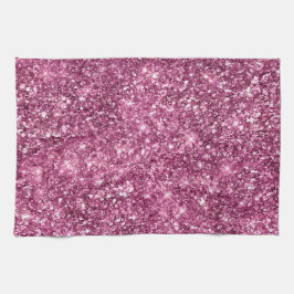 Rosa Bokeh Glitter Kökshandduk
