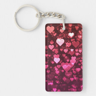 Rosa Bokeh Hearts Digital Background Tapet