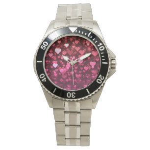 Rosa Bokeh Hearts Digital Background Tapet Armbandsur