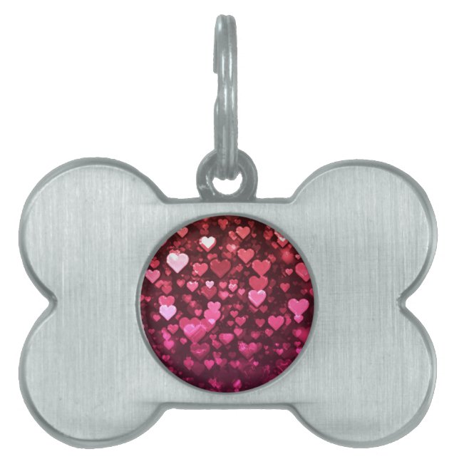 Rosa Bokeh Hearts Digital Background Tapet ID-bricka Husdjur (Framsidan)