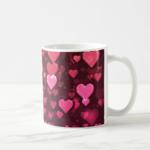 Rosa Bokeh Hearts Digital Background Tapet Kaffemugg