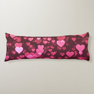 Rosa Bokeh Hearts Digital Background Tapet Kroppskudde